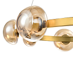 Люстра подвесная светодиодная с 9-ю круглыми плафонами коньячного цвета Iona Chandelier Brass  варинант исполнения - 2 | Loft Concept в Уфе