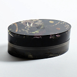 Шкатулка из эпоксидной смолы с цветами черная Epoxy Resin Oval Box Black варинант исполнения - 4 | Loft Concept в Уфе