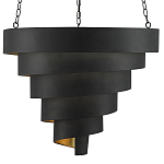 Подвесной светильник в форме спирали черный с золотой внутренней отделкой Warm Glow варинант исполнения - 2 | Loft Concept в Уфе