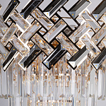 Люстра многоярусная с переплетенными металлическими элементами черного и золотого цвета и прозрачными хрустальными подвесками Empire Chandelier Crystal варинант исполнения - 6 | Loft Concept в Уфе