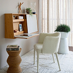 Приставной стол с отделкой из джута Juti D30 см варинант исполнения - 8 | Loft Concept в Уфе