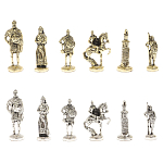 Шахматы в ларце из натуральных камней Долерит Малахит Мрамор Decorative Thematic Chess Русь варинант исполнения - 8 | Loft Concept в Уфе