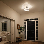 Потолочный светильник с двойным цилиндрическим плафоном из белого стекла и прозрачной органзы Kichler варинант исполнения - 6 | Loft Concept в Уфе