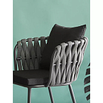 Стул мягкий с декором в виде плетеных лент на спинке и подлокотниках Semicircular Chair Decorated with Ribbons варинант исполнения - 3 | Loft Concept в Уфе