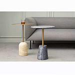 Кофейный столик круглый из мрамора серый Reliable Foundation варинант исполнения - 5 | Loft Concept в Уфе