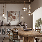 Подвесной светильник со стеклянным плафоном и декоративной вставкой из текстурного камня Tectona  варинант исполнения - 7 | Loft Concept в Уфе