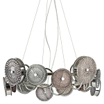 Люстра с плафонами из дымчатого стекла Glass Peonies варинант исполнения - 1 | Loft Concept в Уфе