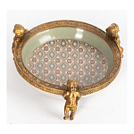 Чаша фарфоровая на бронзовых ножках в виде ангелов Porcelain Angels of Paradise варинант исполнения - 3 | Loft Concept в Уфе