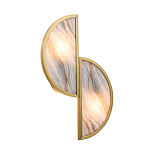 Бра с двумя полукруглыми плафонами из искусственного алебастра в бронзовой оправе Marbella варинант исполнения - 7 | Loft Concept в Уфе