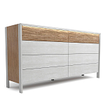 Комод 8 ящиков с подсветкой на рельефном фасаде Warm Industrial варинант исполнения - 2 | Loft Concept в Уфе