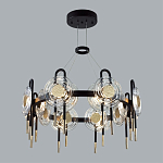 Люстра подвесная круглая черного цвета с круглыми прозрачными плафонами Virelia  варинант исполнения - 3 | Loft Concept в Уфе