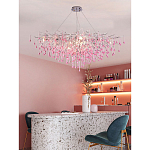 Люстра овальная с розовыми стеклянными подвесками в форме капель FAIRYTREE Light варинант исполнения - 3 | Loft Concept в Уфе