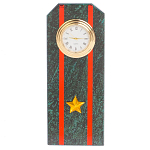 Часы погон ВС подарочные настольные из натурального камня Змеевик Military Clock варинант исполнения - 7 | Loft Concept в Уфе