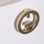 Тумбочка белая овальная с мраморной столешницей Thoroughbass варинант исполнения - 5 | Loft Concept в Уфе