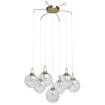 Люстра с 7-ю плафонами из прозрачного стекла в форме шара Orb Cascade  варинант исполнения - 2 | Loft Concept в Уфе