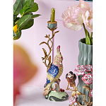 Подсвечник в образе попугая из фарфора с бронзовыми элементами Eden Garden варинант исполнения - 3 | Loft Concept в Уфе