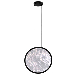 Светодиодный подвесной светильник круглой формы с металлической рамой черного цвета Marble Glow 47 варинант исполнения - 2 | Loft Concept в Уфе