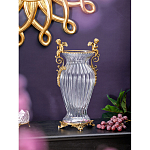 Ваза прозрачная с бронзовыми ручками в виде ангелов Eden Garden варинант исполнения - 2 | Loft Concept в Уфе