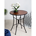 Столик приставной с круглой столешницей на металлическом черном основании Scenical Table варинант исполнения - 2 | Loft Concept в Уфе