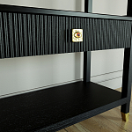 Стеллаж Elsa Dreams Black со стеклянными полками и ящиком варинант исполнения - 5 | Loft Concept в Уфе