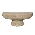 Столик кофейный кремового цвета с овальной столешницей и круглым основанием Cream Dalmen Table варинант исполнения - 1 | Loft Concept в Уфе