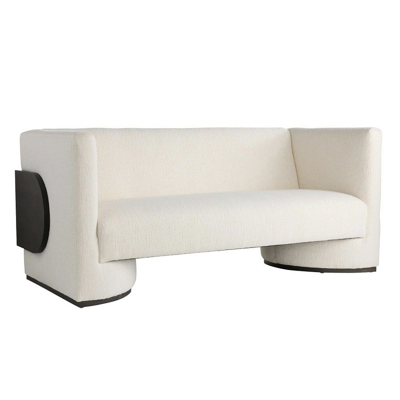 Дизайнерский Двухместный диван Florida Sofa с элегантным деревянным декором Белый Черный Дизайнерский Двухместный диван Florida Sofa с элегантным деревянным декором Белый Черный в Уфе | Loft Concept
