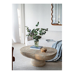 Столик кофейный кремового цвета с овальной столешницей и круглым основанием Cream Dalmen Table варинант исполнения - 6 | Loft Concept в Уфе