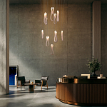 Подвесной светильник белого цвета с изогнутым плафоном Flow Loop варинант исполнения - 8 | Loft Concept в Уфе