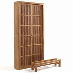 Шкаф из массива тика Okino Wood Cabinet варинант исполнения - 3 | Loft Concept в Уфе