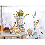 Кувшин с цветочным рисунком и бронзовой ручкой Blue Garden варинант исполнения - 7 | Loft Concept в Уфе