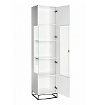 Шкаф-витрина белая с полками и стеклянной дверью Strict Lines варинант исполнения - 2 | Loft Concept в Уфе