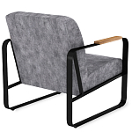 Кресло серый велюр с жесткими подлокотниками на полозьях Ashton варинант исполнения - 3 | Loft Concept в Уфе