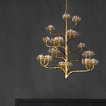 Люстра золотая в виде растения Golden Flower Glade варинант исполнения - 6 | Loft Concept в Уфе