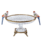 Чаша из прозрачного стекла с фигурками разноцветных попугаев на ободке 38 Eden Garden варинант исполнения - 1 | Loft Concept в Уфе