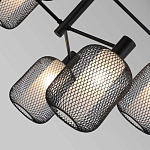 Люстра потолочная с абажурами из металлической сетки Loft Grid Pendant Gold варинант исполнения - 6 | Loft Concept в Уфе