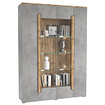 Шкаф-витрина с фасадом серого цвета 4-х дверная Grace of Furniture варинант исполнения - 1 | Loft Concept в Уфе