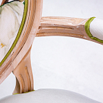 Стул с подлокотниками золотистый из бука с изображением птиц и цветов Blooming Red Birds варинант исполнения - 2 | Loft Concept в Уфе