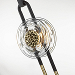 Подвесной светильник с черным основанием и золотистым декором Bruno варинант исполнения - 3 | Loft Concept в Уфе