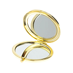 Зеркало карманное складное круглое из натурального камня Малахит с Хризоколлой в подарочной упаковке Gold Stone Mirrors варинант исполнения - 3 | Loft Concept в Уфе