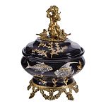 Шкатулка черного цвета с бронзовым ангелом Eden Garden варинант исполнения - 1 | Loft Concept в Уфе