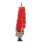 Декоративная модель деревянного парусника с красными парусами в подарочной упаковке With The low варинант исполнения - 2 | Loft Concept в Уфе