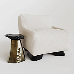 Кресло Cannes с мягкой обивкой букле молочного цвета  варинант исполнения - 2 | Loft Concept в Уфе