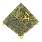 Шкатулка пирамида из натурального камня змеевик Stone Casket варинант исполнения - 1 | Loft Concept в Уфе