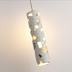 Подвесной светильник с цилиндрическим белым бетонным плафоном Terrazzo Light варинант исполнения - 5 | Loft Concept в Уфе