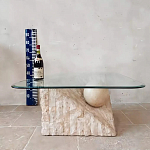 Дизайнерский журнальный стол в виде раковины с жемчужиной под прозрачной столешницей Fahin варинант исполнения - 3 | Loft Concept в Уфе