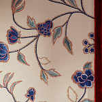 Обои с вышивкой ручной работы Flora Catherine colourway on Liso Pearl wool sateen варинант исполнения - 4 | Loft Concept в Уфе