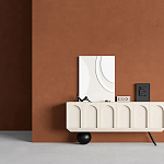 Дизайнерский комод с фактурным фасадом и чёрной ножкой в форме шара Samanta варинант исполнения - 2 | Loft Concept в Уфе