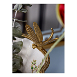 Ваза из фарфора черная с цветочной росписью и бронзовой стрекозой Spring Garden варинант исполнения - 6 | Loft Concept в Уфе