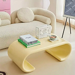 Дизайнерский журнальный стол жёлтый округлой формы Bonyn варинант исполнения - 1 | Loft Concept в Уфе