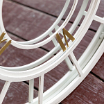 Зеркало настенное в белой металлической раме в виде часов Mirror Tower Clock варинант исполнения - 3 | Loft Concept в Уфе